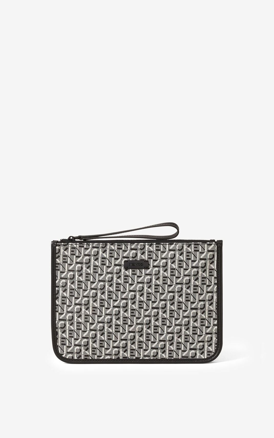 Kenzo Courier gusseted jacquard Moška Pisemska Torbica Siva SI-4510050